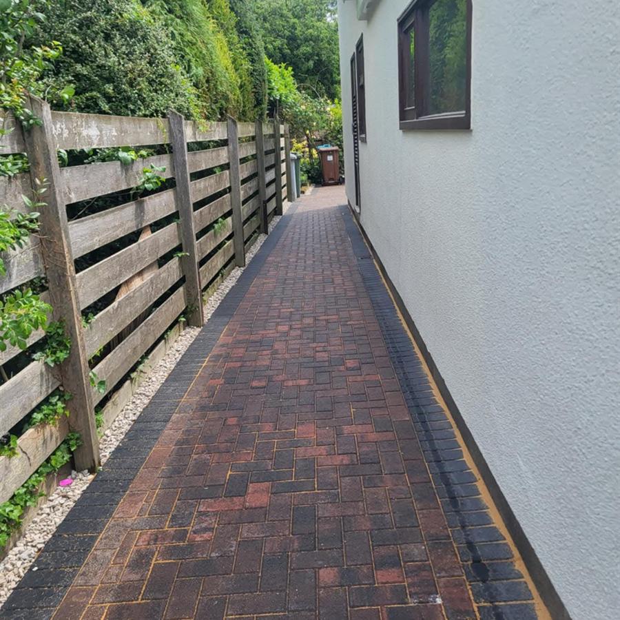 Brindle block paving side driveway