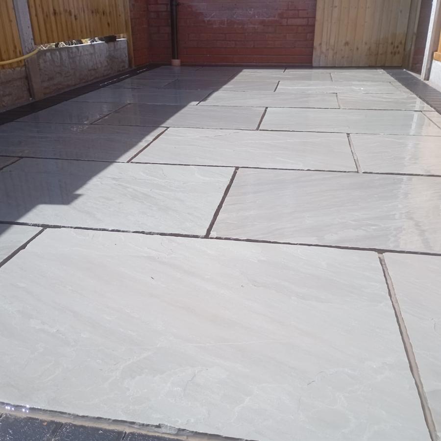 Light grey sandstone patio